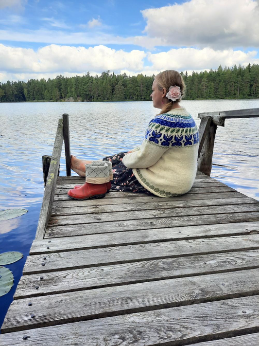 Valkea kesäyö-suomari, neuleohje