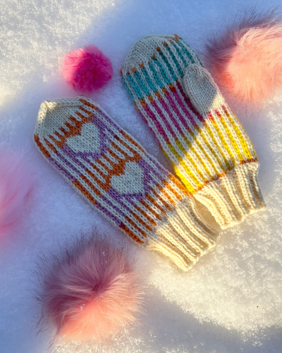 Ystäväni-kirjoneulelapaset, neuleohje