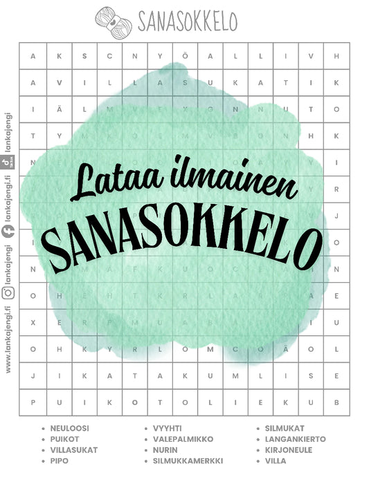 Neulojan sanasokkelo,ladattava PDF, ilmainen