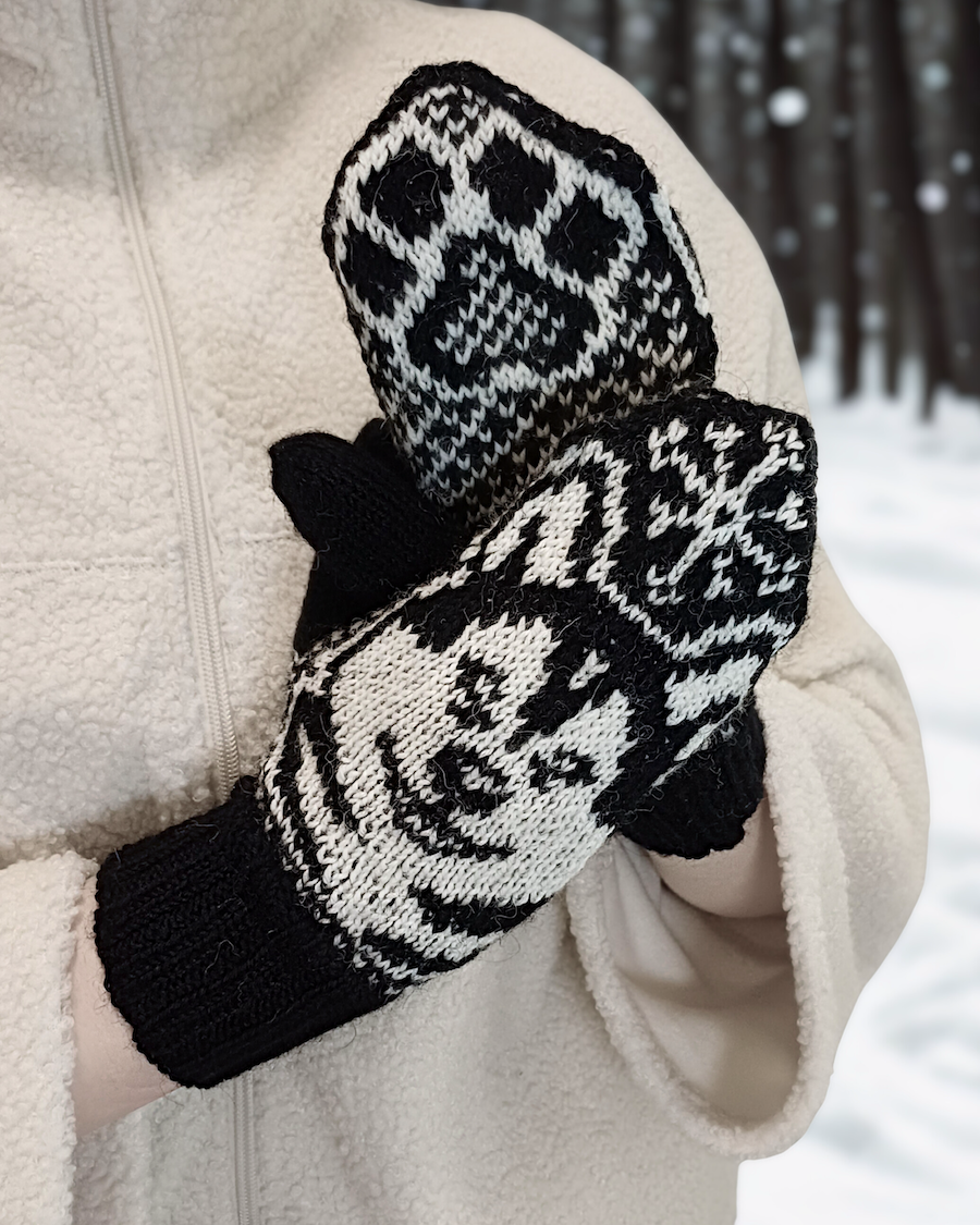 Alaskanmalamuutti-lapaset, neuleohje