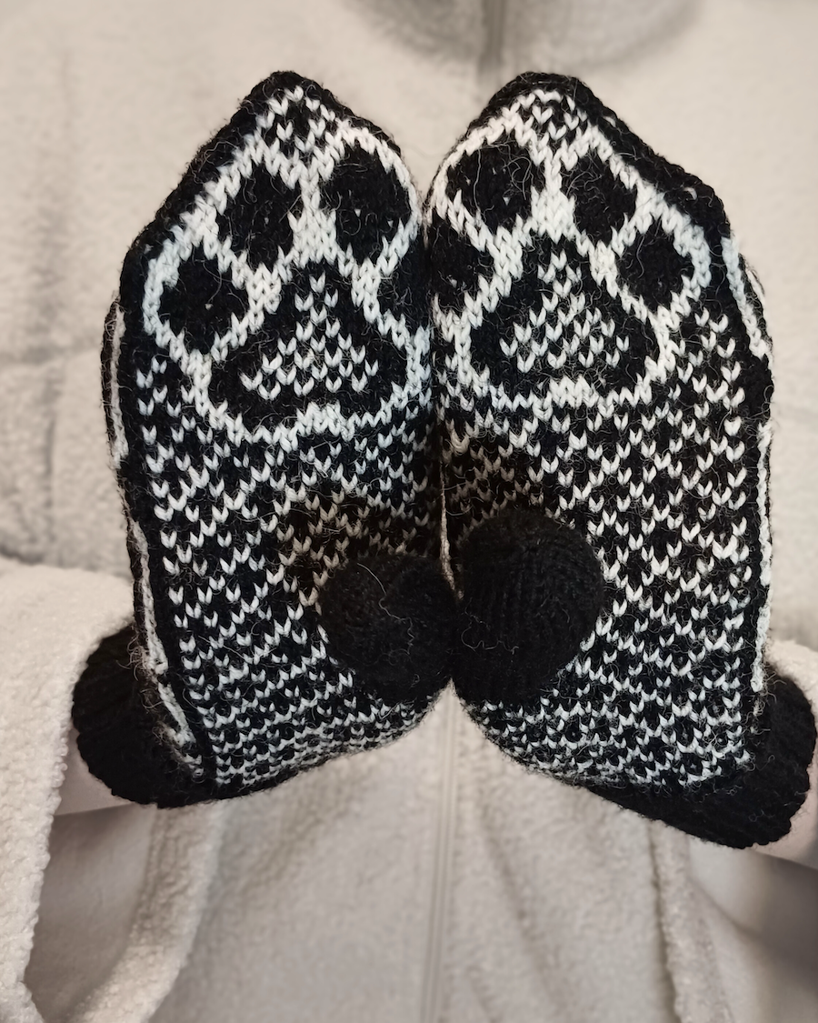 Alaskanmalamuutti-lapaset, neuleohje