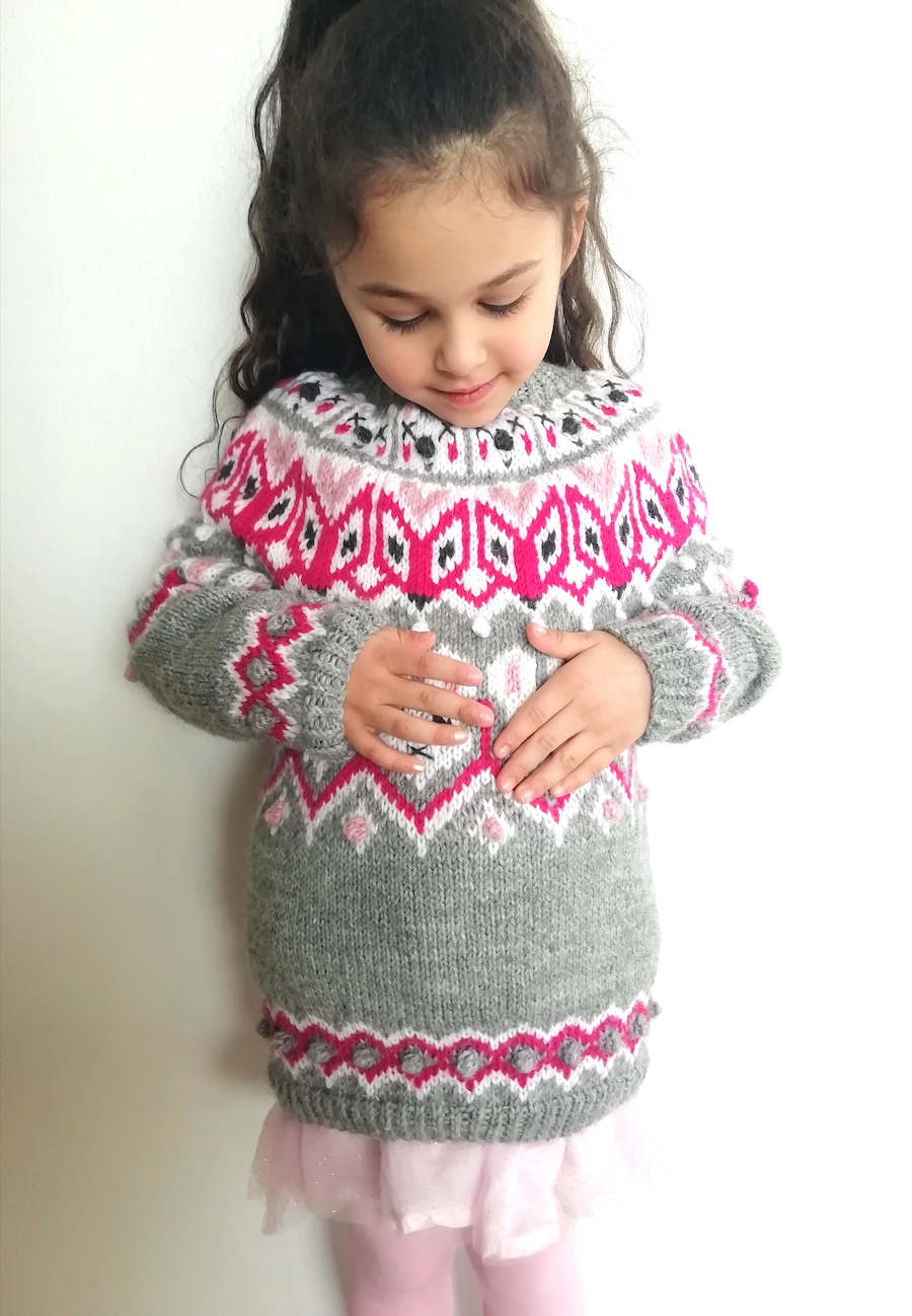 Lasten Friends forever-kaarrokeneule, neuleohje