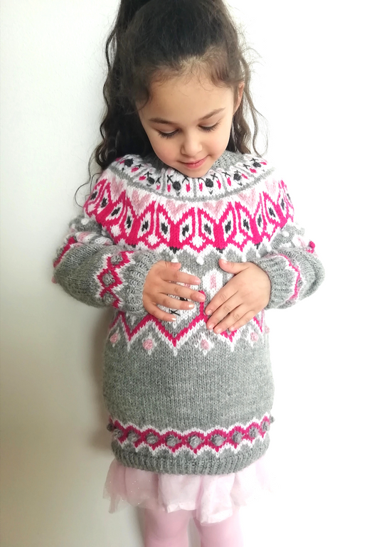 Lasten Friends forever-kaarrokeneule, neuleohje