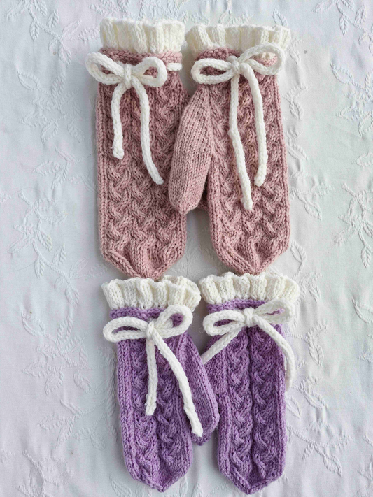 Jasmine-röyhelölapaset, neuleohje