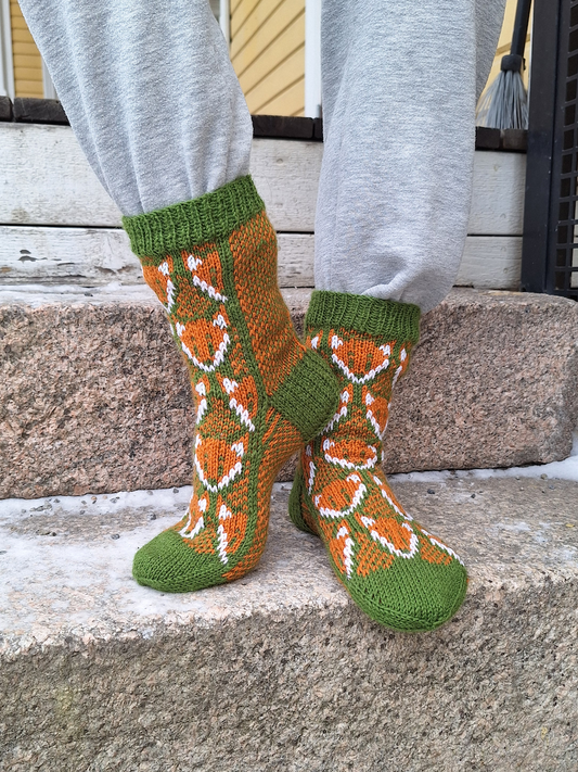 Vekkuliketut-sukat, neuleohje