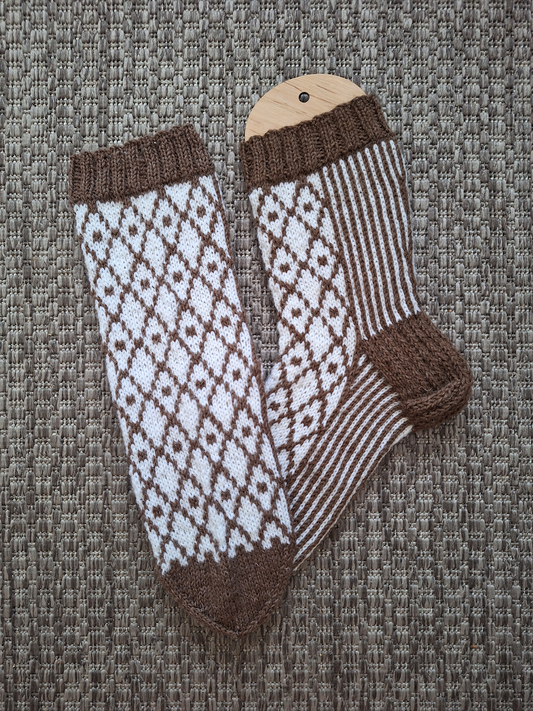 Miesten Ruutuset-sukat, neuleohje