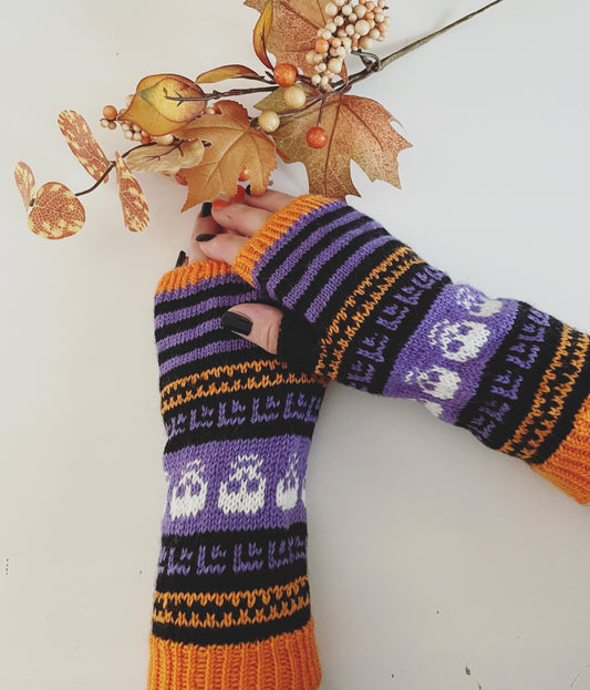 Halloween-kämmekkäät, neuleohje