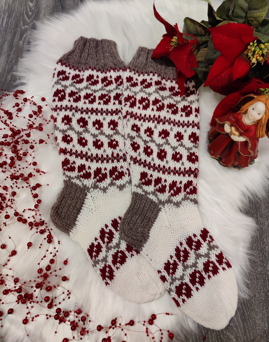 Lumimarja-villasukat, neuleohje