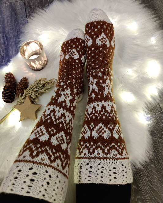 Piparitalo-villasukat, neuleohje