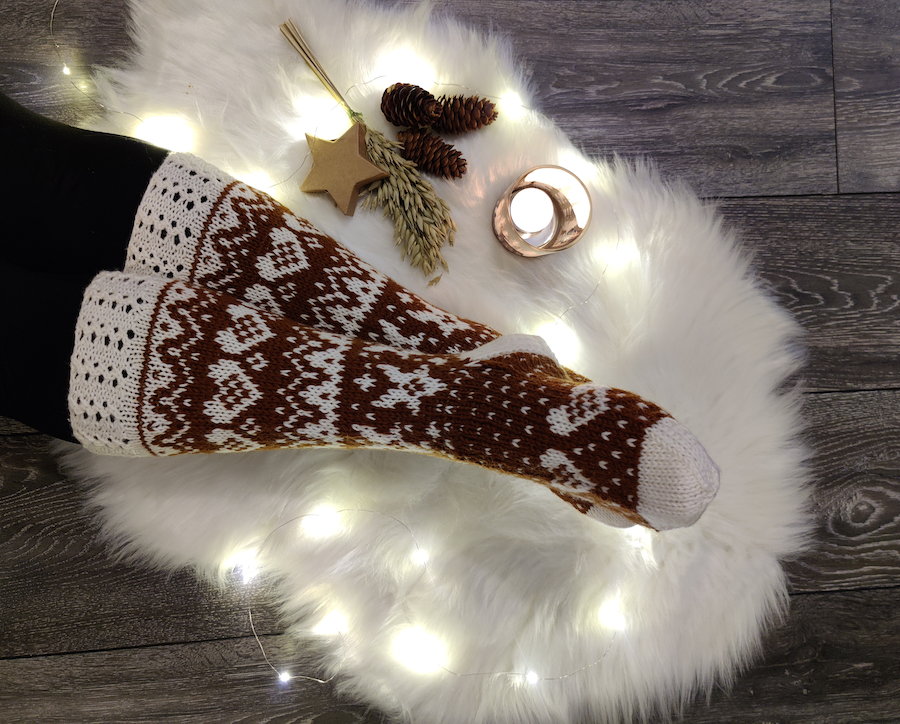 Piparitalo-villasukat, neuleohje