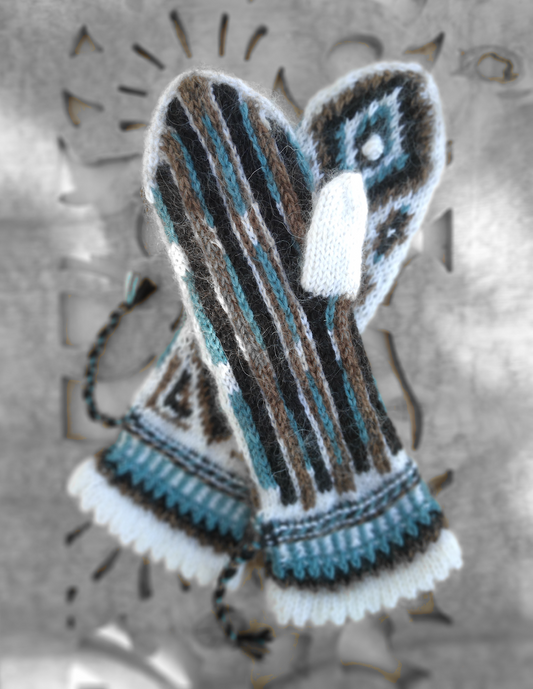 Rakkaudesta Lappiin-kirjoneulelapaset, neuleohje