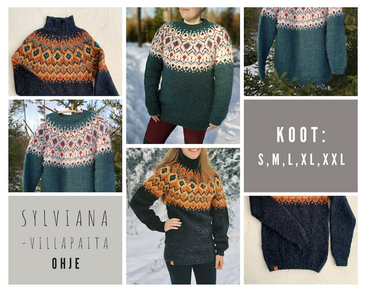 Sylviana-villapaita, neuleohje
