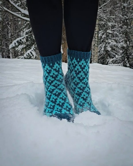 Tunturinlaki-sukat, neuleohje