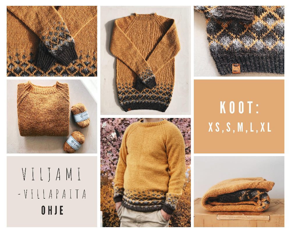 Viljami-villapaita, neuleohje