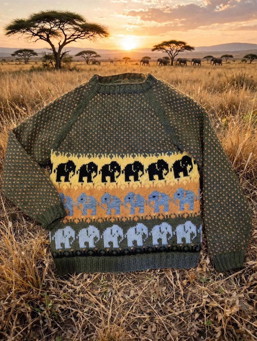 Africa-villapaita, neuleohje