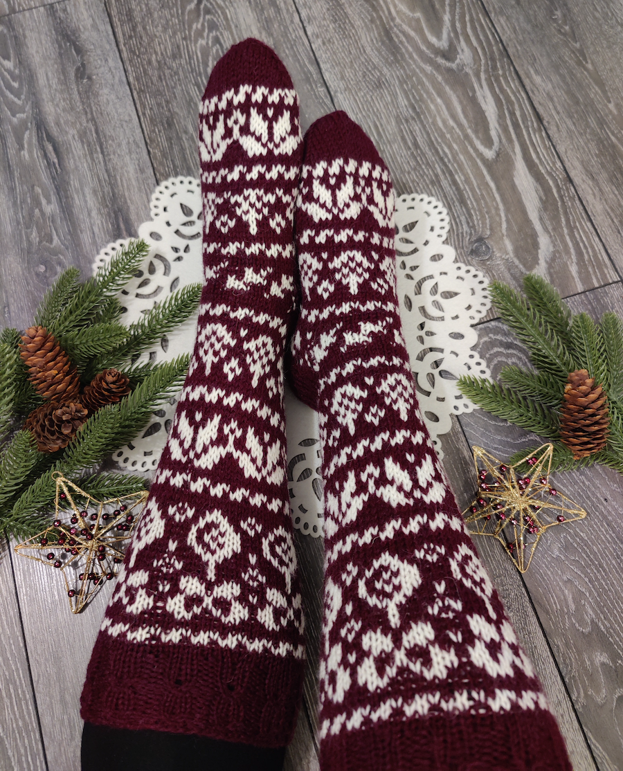 Juhlayö-villasukat, neuleohje