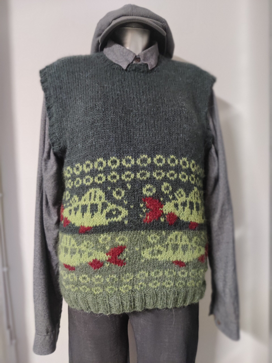 Kansalliskala-villaliivi, neuleohje