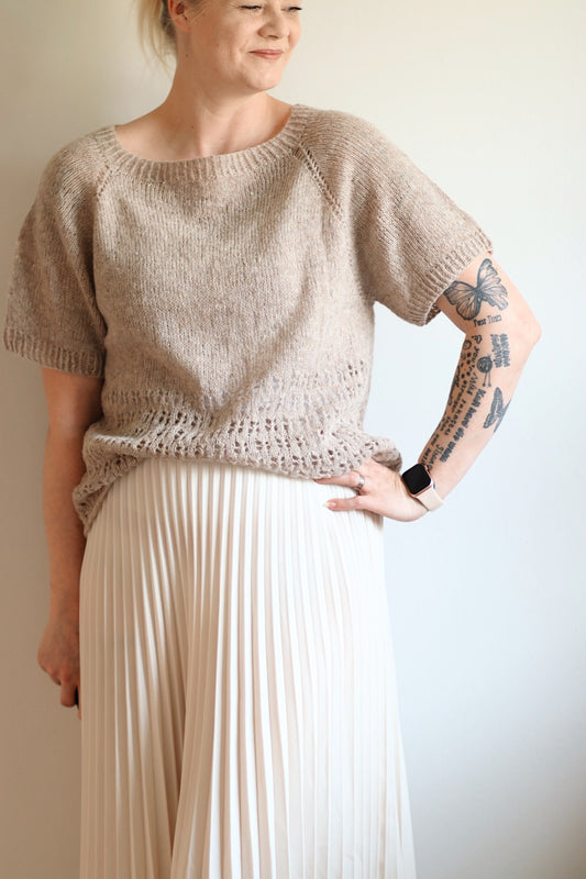 Linen-villapaita, neuleohje