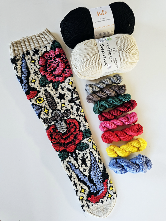 Neulakammo-villasukat, neuleohje