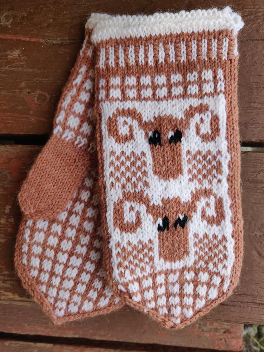 Pässinpää-kirjoneulelapaset, neuleohje