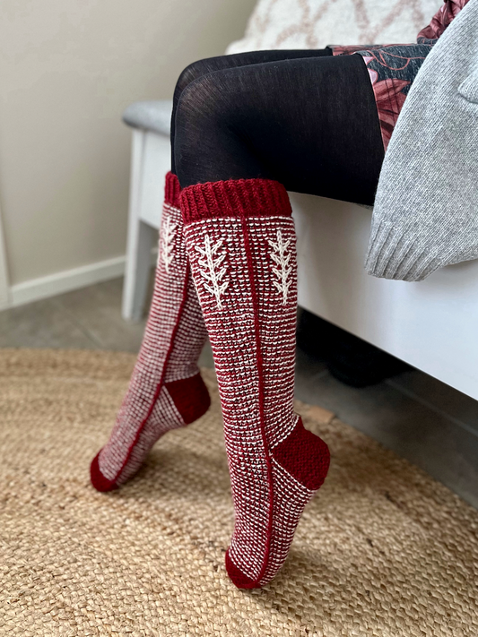 Havuset-polvisukat, neuleohje