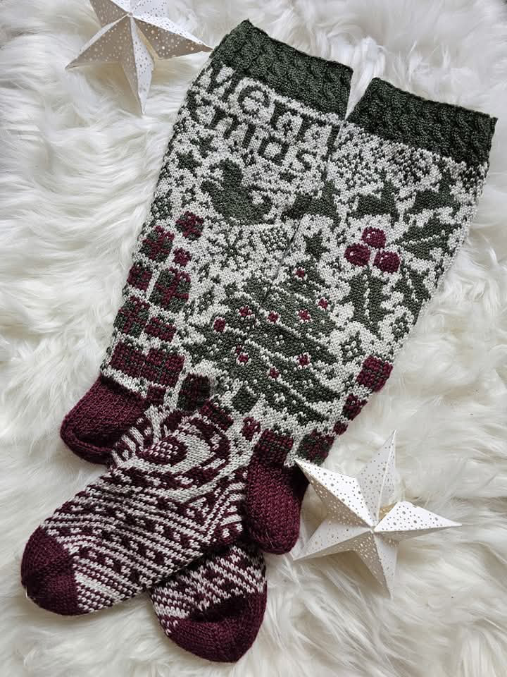 Postia pukilta-villasukat, neuleohje