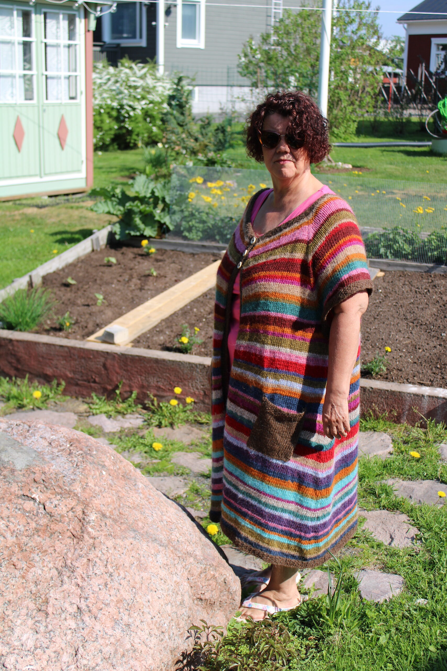 Puutarhurin aamutakki, neuleohje