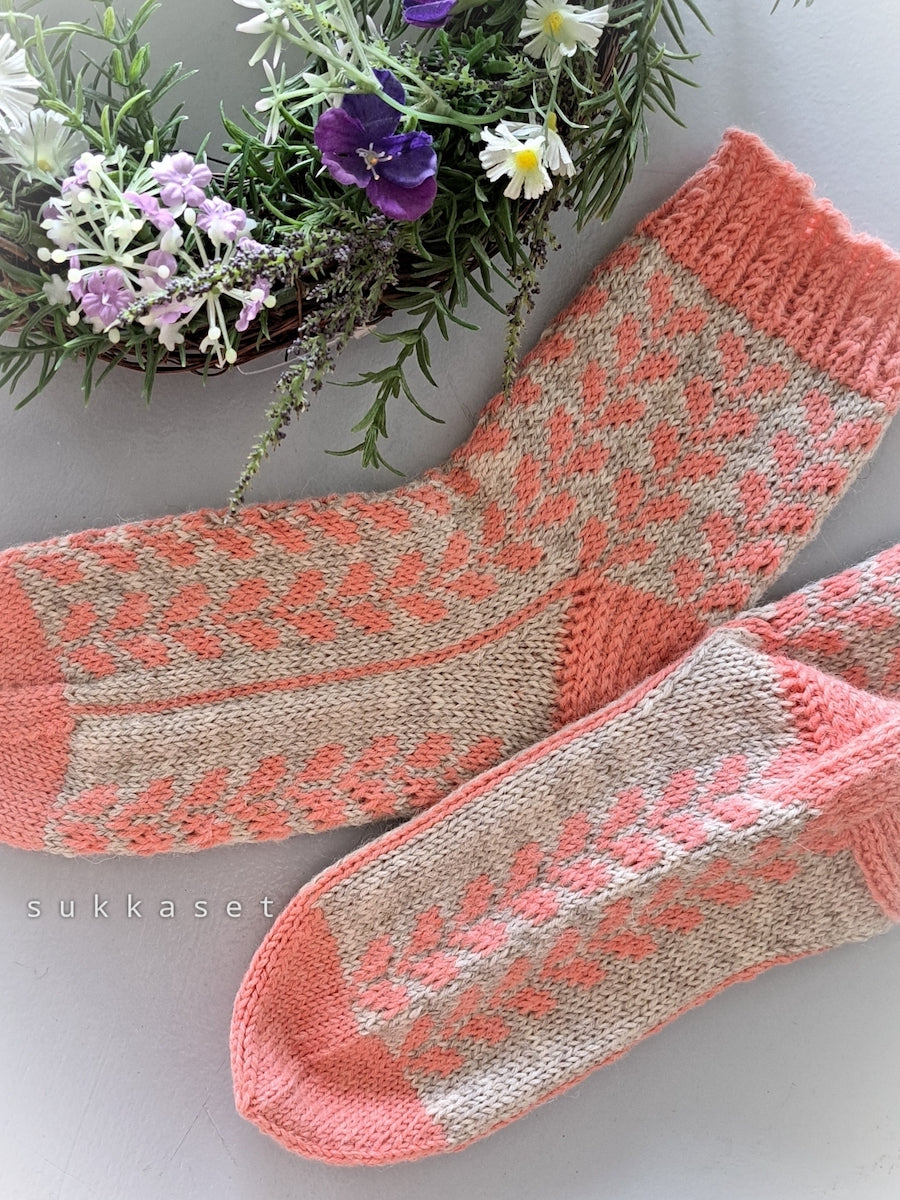 Silmu-villasukat, neuleohje