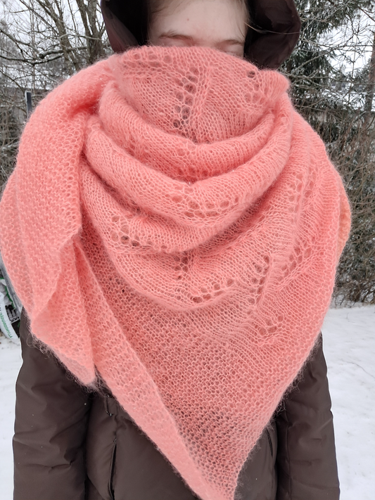 Suuri pitsihuivi, neuleohje