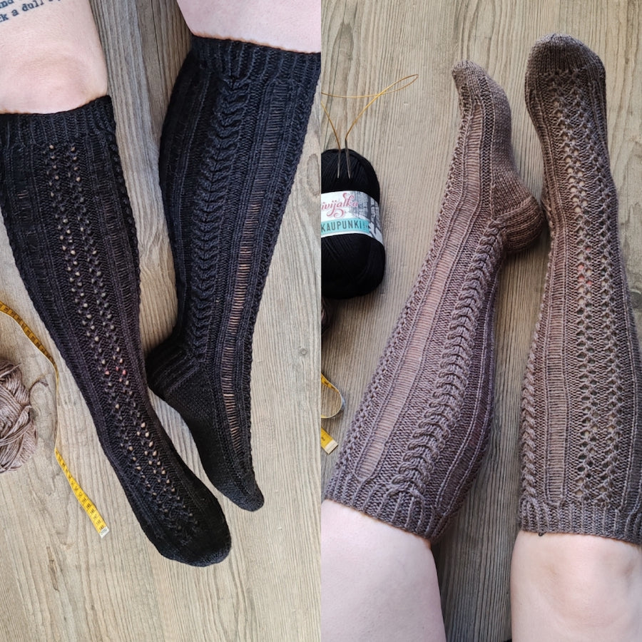 Syyskuun yö-pitsipalmikkosukat, neuleohje