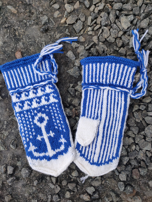 Talvi saaristossa-kirjoneulelapaset, neuleohje