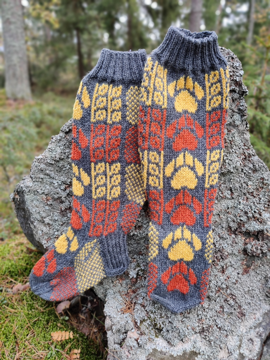 Tassukat-villasukat, neuleohje