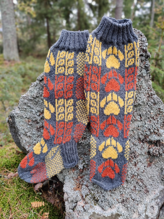 Tassukat-villasukat, neuleohje