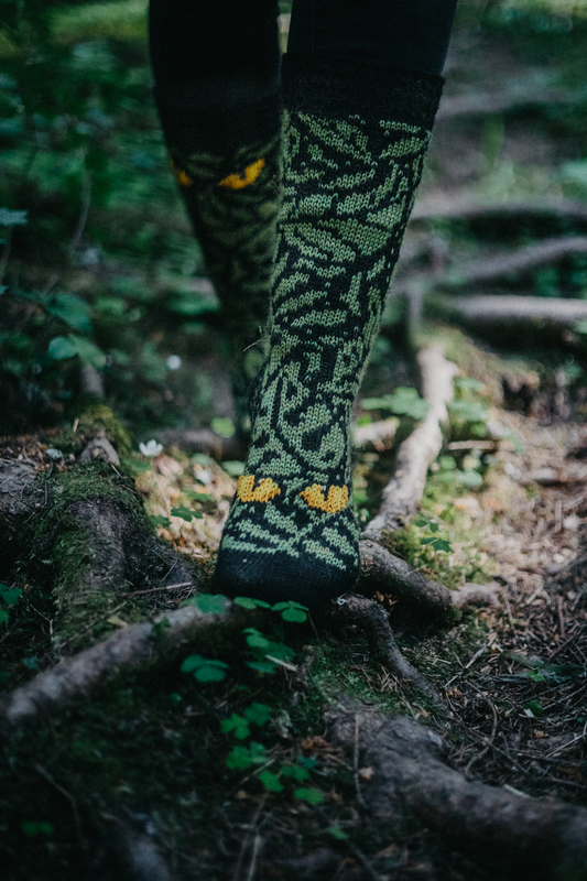 TropiiKissa-villasukat, neuleohje