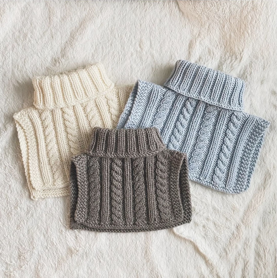 Vaahtokarkki-kauluri lapselle, neuleohje