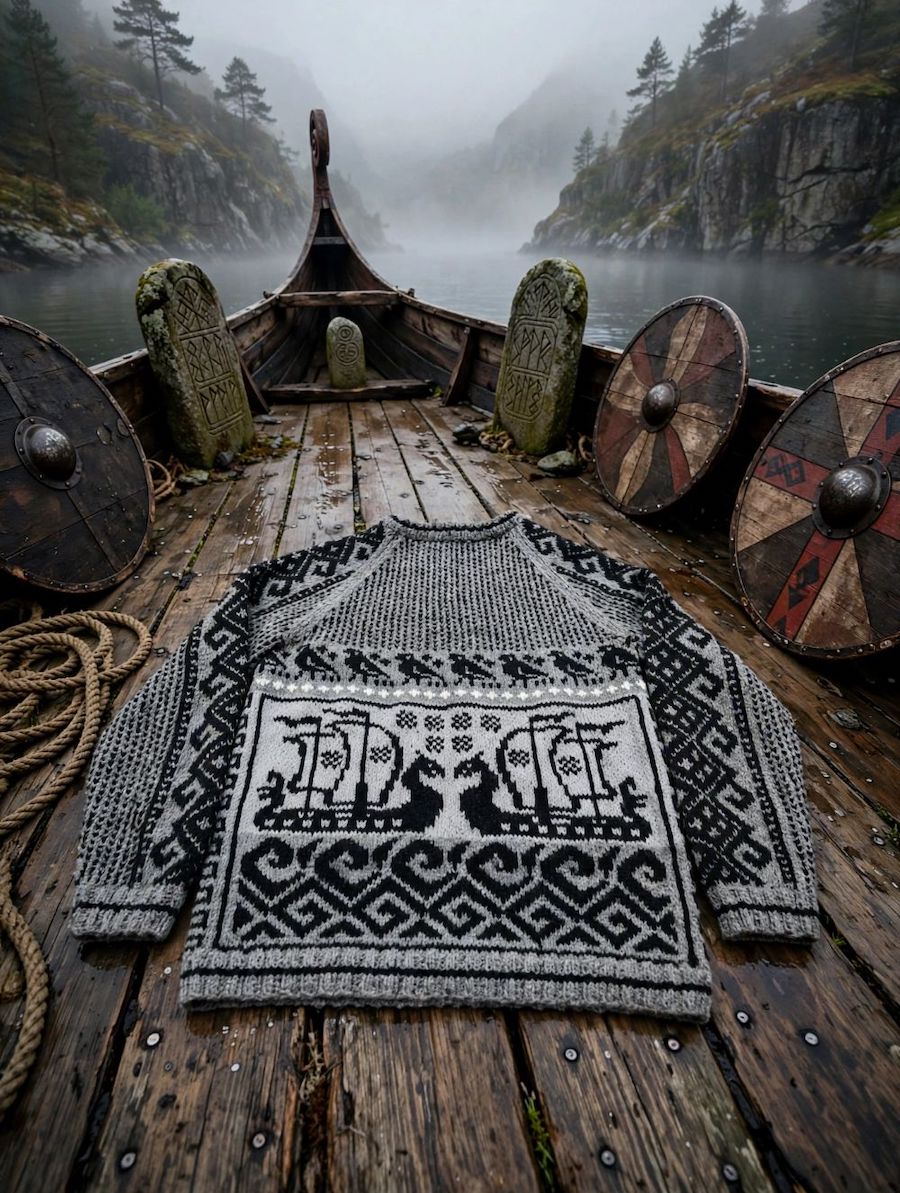 Valhalla-villapaita, neuleohje