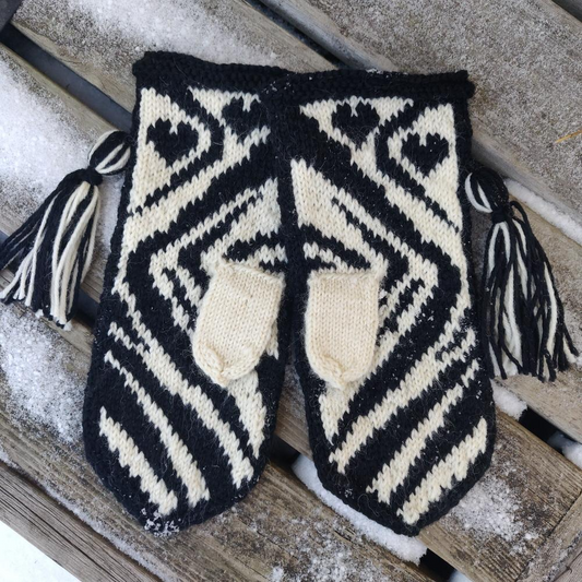 Zeebra-kirjoneulelapaset, neuleohje